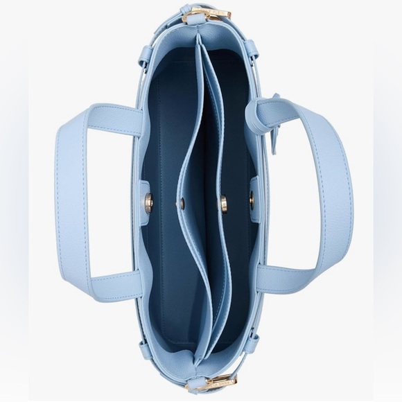 Anne Klein Women's Cloud Blue Large Belted Satchel With Convertible Strap - Picture 6 of 11